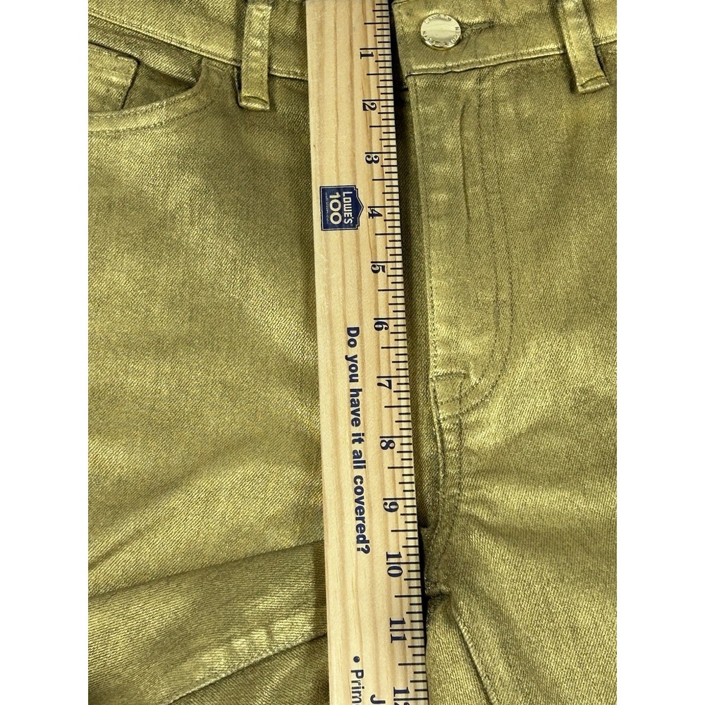 Lauren Ralph Lauren Metallic Olive Skinny Jeans - Picture 7 of 12